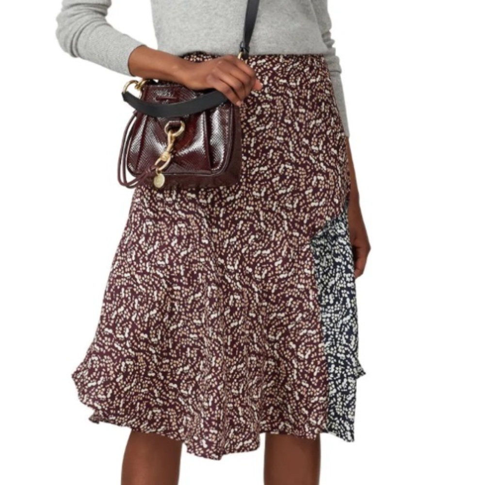 Apiece Apart Nieto Multicolor Silk Bias Midi Skirt Size 12